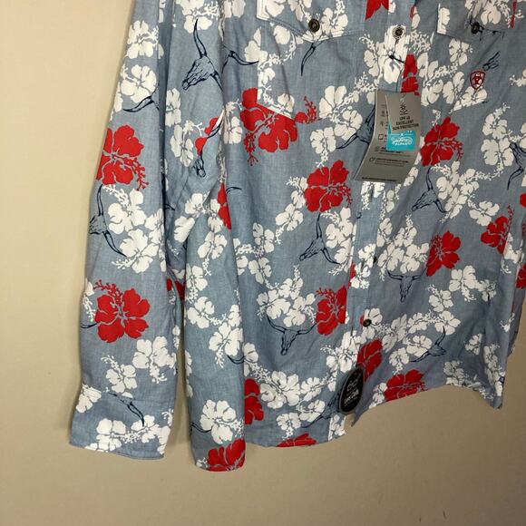 Ariat Women’s Western Aloha VentTEK Stretch Shirt  Long Sleeve Pockets NWT Sz M - Picture 16 of 16